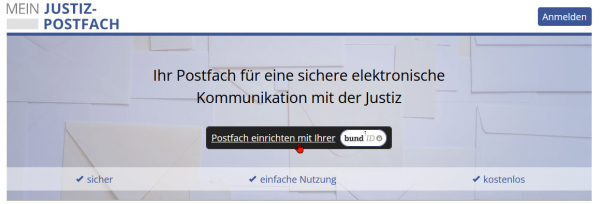 Anmeldung zum Jusitzpostfach