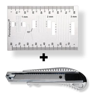 Grid-pattern template and craft knife