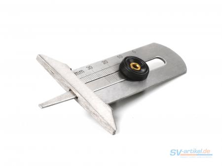 Tyre tread gauge stainless steel from front