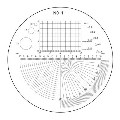 Scale 1 for crack magnifier