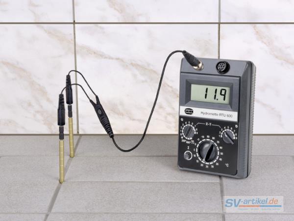 Gann Hydromette RTU 600 measurement on tiled floor