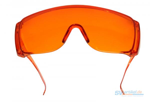 orangene Filterbrille von vorne