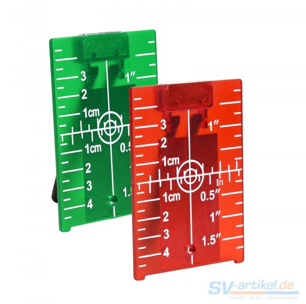 Target disc for red and green laser rangefinders