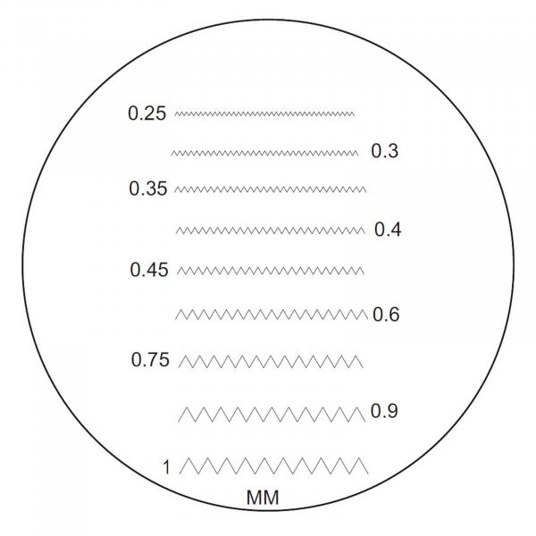 Scale 7 for crack magnifier