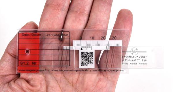 Saugnac Rissmonitor G1.2 transparent in der Hand