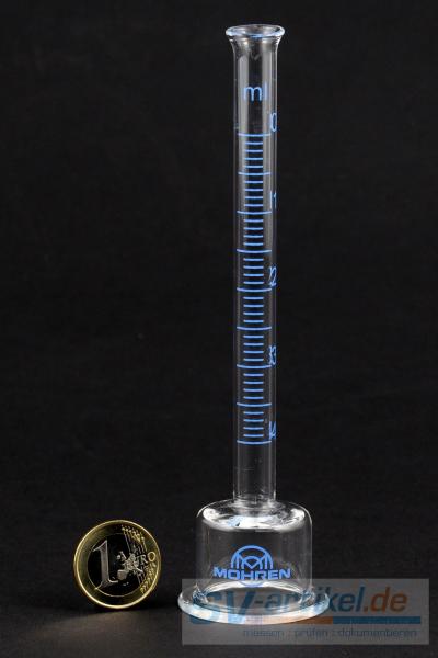 Glass test tube for horizontal surfaces