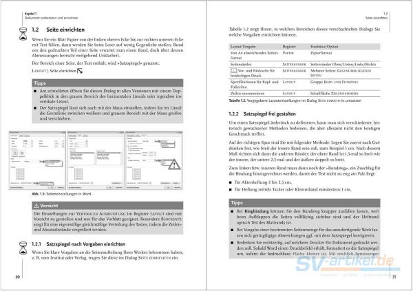 Seite 30 und 31 Buch "Wissenschaftliches Arbeiten mit Word"