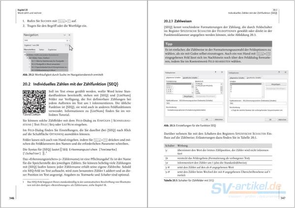 Seite 346 und 347 Buch "Wissenschaftliches Arbeiten mit Word"